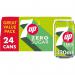 7 Up Zero Lemon and Lime Carbonated Canned Soft Drink 330ml (Pack of 24) NWT3910