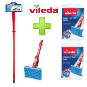 Vileda Magic Flat Mop Head & Handle - PACK 6 NWT3966P