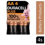 Duracell Plus AA Battery (Pack of 4) 81275375 NWT3973