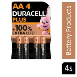 Duracell Plus AA Battery (Pack of 4) 81275375 NWT3973