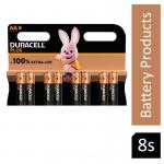 Duracell Plus AA Battery Alkaline 100% Extra Life (Pack of 8) 5009372 NWT3975