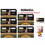 Duracell Simply AA Batteries MN1500B12SIMPLY Pack 12 NWT3991