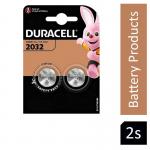 Duracell DL2032 3V Lithium Button Battery (Pack of 2) NWT3995