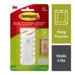 This photograph depicts a 3M Picture Hanging Command 17040 Sawtooth Picture Hanger. It features a sturdy metal sawtooth for secure hanging, with a small plastic hook attached for easy installation. The packaging is in pristine condition, making it the perfect option for all your picture hanging needs.
