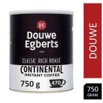 Douwe Egberts Continental Rich Dark Roast Instant Coffee 750g Tin NWT401