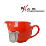 Red Porcelain Stump Teapot With S/S Lid 500ml NWT4140