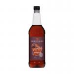 This photo features a bottle of Sweetbird Salted Caramel Coffee Syrup, with a capacity of 1 liter and made of plastic. It comes in a pack of 6 and has a product code of NWT4164P. The syrup appears thick and creamy, with a rich caramel color. The label prominently displays the brand name and flavor, surrounded by colorful designs. The bottle is sealed and ready to be used in various coffee beverages.