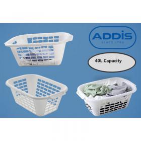 Addis White Laundry Basket 40 Litre NWT4254