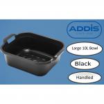 Addis Large Rectangular Black 10 Litre Washing Up Bowl with Handles - PACK (6) NWT4257P