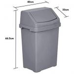 Wham Casa Silver Swing Bin 50 Litre NWT4309