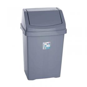Wham Casa Silver Swing Bin 50 Litre Grey NWT4309
