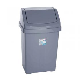Wham Casa Silver Swing Bin 50 Litre Grey NWT4309