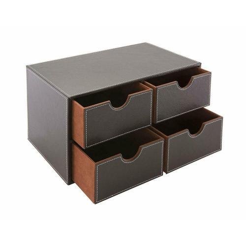 Brown Osco Faux Leather Drawer Organiser