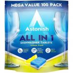 Astonish All In 1 Dishwasher Tablets Lemon Mega Pack (100) NWT4398