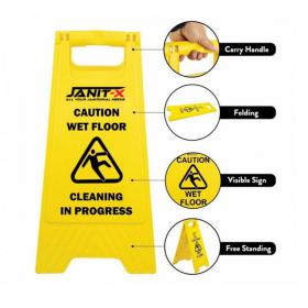 Janit-X Double Warning Large A-Frames Wet FloorCleaning in Progress - PACK (10) NWT444P