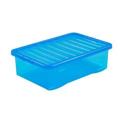 Cheap Stationery Supply of Wham Crystal Blue Plastic Storage Box UBed 32 Litre Office Statationery