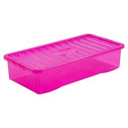Cheap Stationery Supply of Wham Crystal Pink Plastic Storage Box UBed 42 Litre Office Statationery