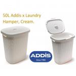 Addis Cream Rattan Laundry Basket 50 Litre NWT4503
