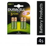 Duracell AAA 750MAH Recharge Plus Battery Pack 4s NWT4518