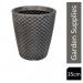 Strata Pewter Geometric Round Planter 35cm NWT4520