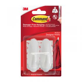 3M Command 17081 Medium Hooks 2 Pack - PACK (6) NWT4560P