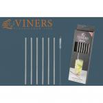 Viners 7pc Long Steel Drinking Straws Gift 6 Straws & 1 Cleaning Brush NWT4584