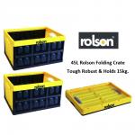 Rolson Black & Yellow Folding Crate 45 Litre