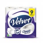 Velvet Quilted 3Ply Toilet Rolls 9 Pack NWT4610