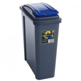 VFM Recycle It Blue Slimline Bin & Lid 25 Litre NWT4710