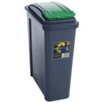 VFM Recycle It Green Slimline Bin & Lid 25 Litre NWT4711