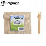 Belgravia Disposables Eco Friendly Wooden Cutlery Forks 100s NWT4742