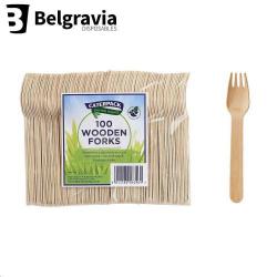 Cheap Stationery Supply of Belgravia Caterpack Wooden Forks Pack 100s Office Statationery