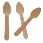 This product picture shows a package of Belgravia Disposables Disposable Cutlery. The package contains one hundred wooden spoons, and is labeled as Belgravia CaterPack. The packaging design is NWT4743.