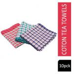 Janit-X Check Design Tea Towels 430x680mm (Pack of 10) - PACK (10) NWT4780P