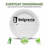 Disposable Paper Plates by Belgravia Disposables (23cm, 9”) 100 Plates NWT487