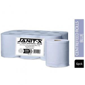 Janit X Eco 2 Ply 100 Recycled Centrefeed Roll 150m Blue Pack Of 6