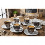 Fixtures Coffee Printed Design Espresso Cup & Saucer Set 12 Piece Set NWT5049