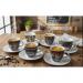 Fixtures Coffee Printed Design Espresso Cup & Saucer Set 12 Piece Set NWT5049