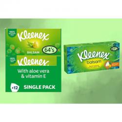 Kleenex Balsam Tissues 64s with Aloe Vera - PACK (12) NWT511P