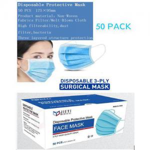 Disposable 3 Ply Surgical Face Mask Pack 50s NWT5248