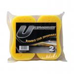 Ultramaxx Yellow Jumbo Car Sponge Twin Pack 19 x 11cm NWT5343