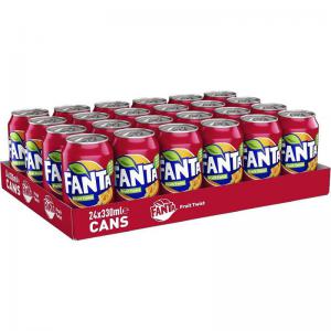 Fanta Fruit Twist Soft Drink 330ml Can Pack of 24 NWT5358