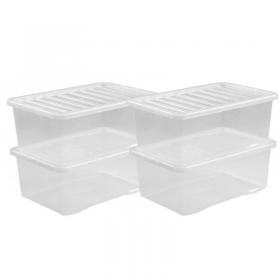 Wham Crystal Clear Plastic Storage Box 37 Litre - PACK (240) NWT5369P
