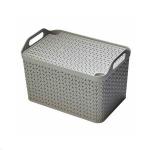 Strata Cool Grey Medium Handy Basket With Lid NWT5377