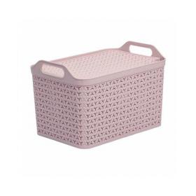Strata Pink Medium Handy Basket With Lid NWT5378
