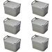 Strata Weave Baskets with Lids 8 Litre Home Multipurpose Storage Organiser - COOL GREY (HW122COOLGRE NWT5426