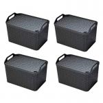 Strata Charcoal Grey Small, 8L Handy Basket With Lid 16.5cm x 24cm (HW122CHARGREY) NWT5428