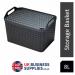 Strata Charcoal Grey Small, 8L Handy Basket With Lid 16.5cm x 24cm (HW122CHARGREY) NWT5428