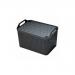 Strata Charcoal Grey Small Handy Basket With Lid NWT5428