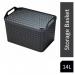 Strata Charcoal Grey Medium Handy Basket With Lid NWT5429